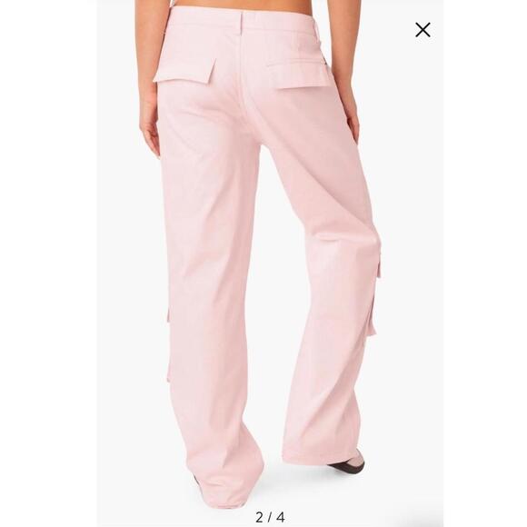 NWT Edikted Carlo Low Rise Side Cutout Cargo Pants Sz S Pink Y2K - Picture 3 of 8